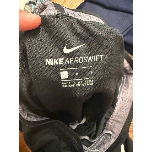 Nike Aeroswift Black Lined Drawstring Performance Athletic Running Shorts Large - Picture 3 of 3